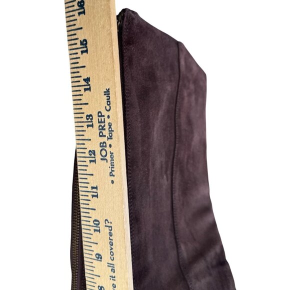 UGG Women's Brown Suede Knee-High Boots Size 9.5 With Side Zipper & Wooden Heel - Picture 12 of 12